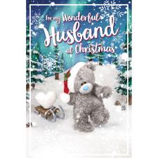 3D Holographic Wonderful Husband Me to You Bear Christmas Card Image Preview